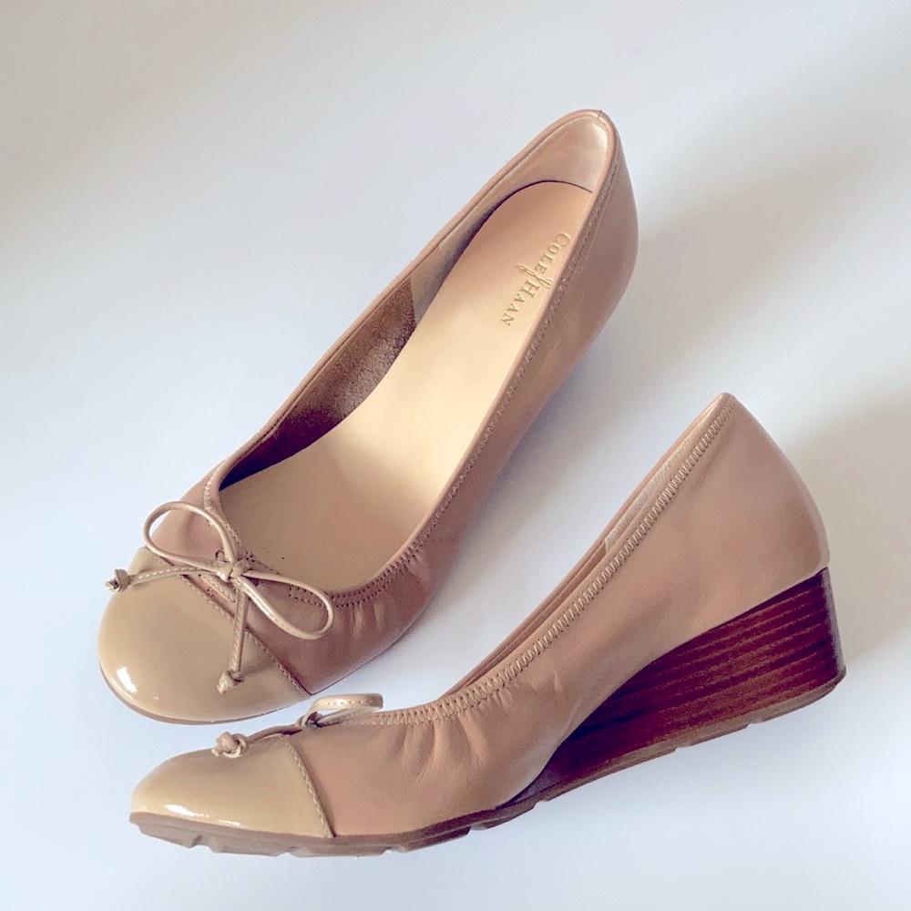 Cole Haan Genuine Leather ballet wedges size 10